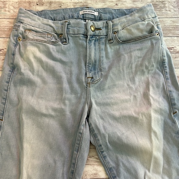 Good American Light Wash Good Legs High Rise Raw Hem Skinny Jeans - Picture 3 of 12